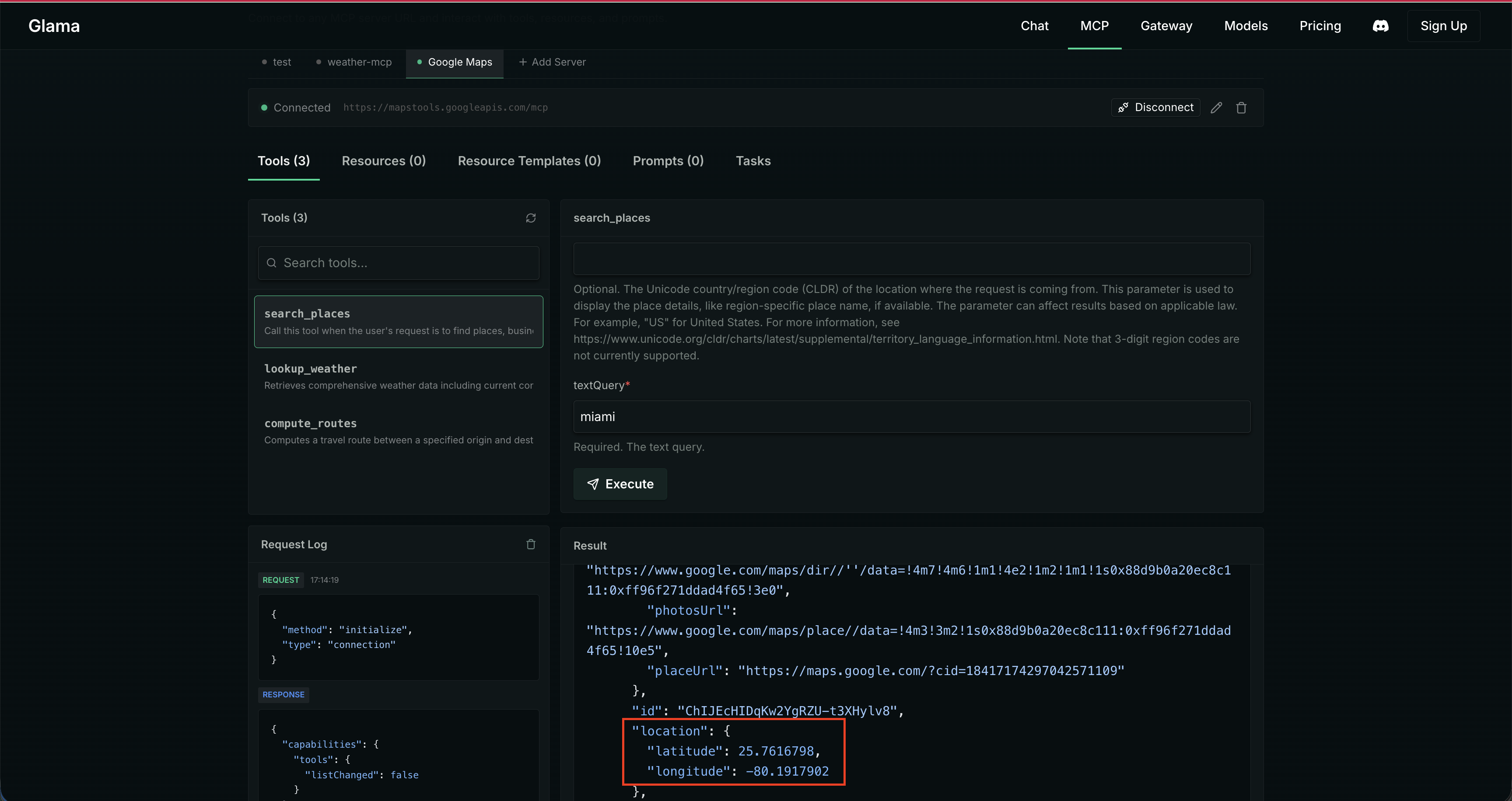 Checkout Google Maps MCP server in Glama